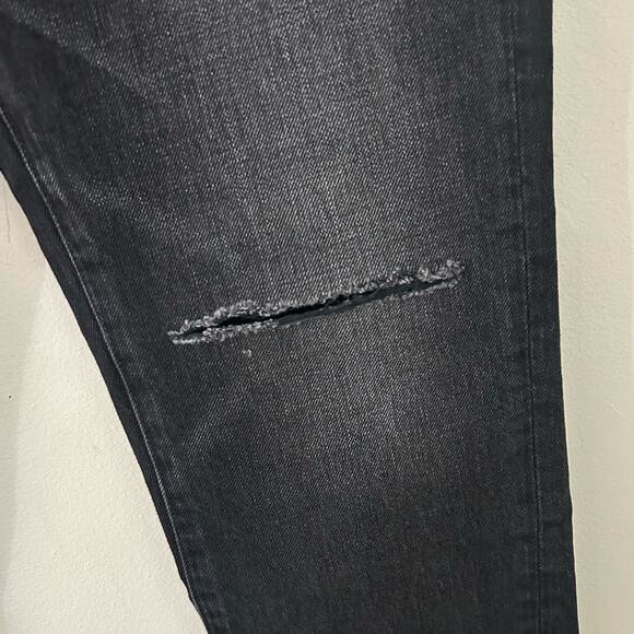 Edwin Women's CAi Straight Leg Ripped Distressed Black Denim Jeans 27 New - Picture 5 of 11